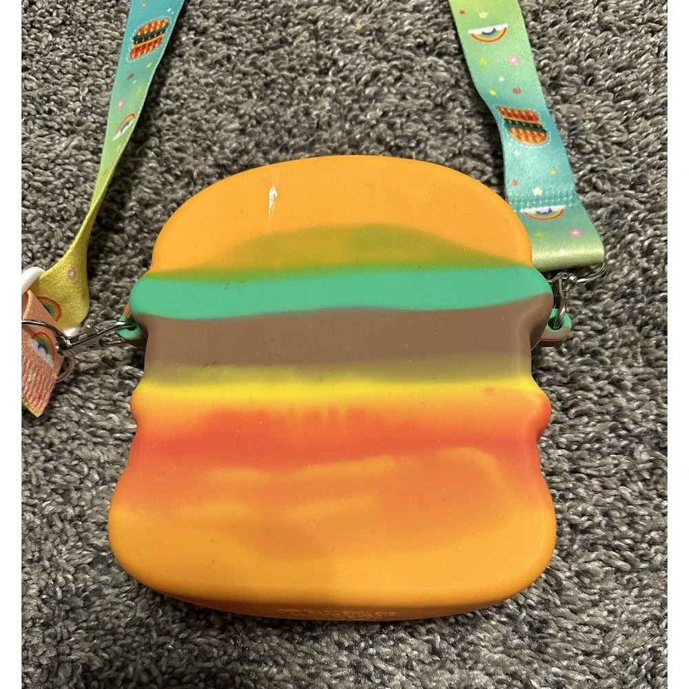 Pop-On-it Hamburger Crossbody Bag Push Bubble Fidget Purse Sensory Relief